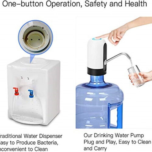 Fontaine à eau avec pompe électrique USB, 5 gallons, blanche 2