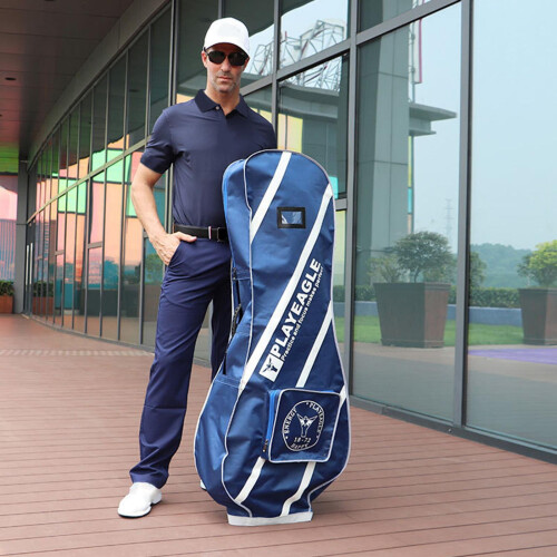 Lightweight blue rain cover with zipper for golf course 2