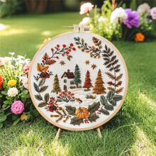 3 Beginner Embroidery Kits, DIY -Stitch Kit for Adults, Includes 3 Embroidery Hoops, Instructions, and Accessories