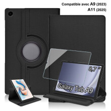 PU Leather Tablet Case for Samsung Galaxy Tab A11/A9 8.7 Inch with Tempered Glass Screen Protector, Shockproof Folio Cov