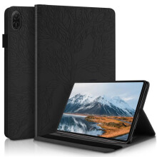 Honor Pad X8a 11 Case Faux Leather Black Multifunction with Pen Holder Slim Protective Folio Cover
