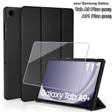 Tempered Glass Screen Protector and Shockproof Case for Samsung Galaxy Tab A9+ 11 Inch, Protective Cover for SM-X210 X21