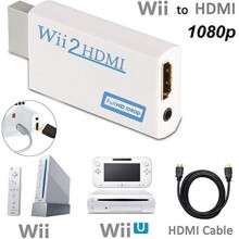 HDMI Adapter for Wii, HD 720p and 1080p Output, 1.5 m HDMI Cable Included, Plug and Play, Compact Design