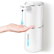 Automatic Soap Dispenser, 380 ml USB C Rechargeable Liquid Soap Dispenser with 4 Adjustable Levels