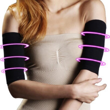 Arm Shaping Sleeves for Women and Men, Black, Light Compression, Comfortable Slim Fit for Everyday Wear