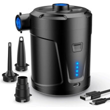 Rechargeable Electric Air Pump 5200 mAh Fast Inflator with 4 Nozzles for Home, Car and Outdoor Use