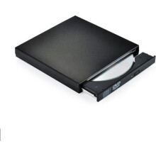 External USB CD DVD RW Drive for PC, Portable Plug and Play Burner, Black Edition
