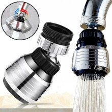 360 Degree Rotating Faucet Extension Water Saver Aerator for Kitchen and Bathroom Sinks, Chrome Finish