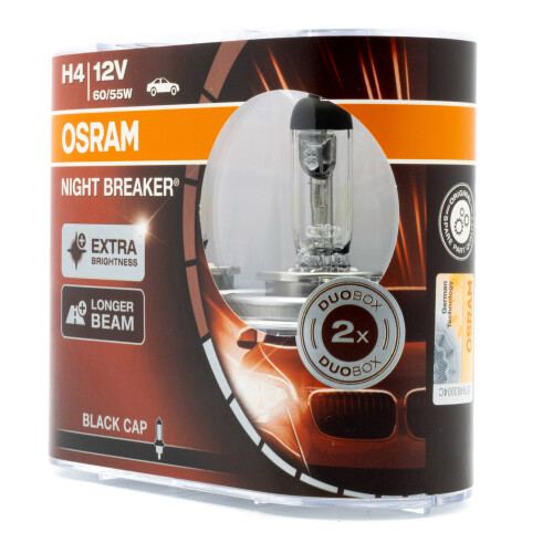 OSRAM Halogenpærer H4 12V 3200K VARM HVID 60/55W