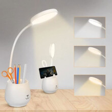 Rechargeable Desk Lamp with Pen Holder, 3 Lighting Modes and 24 LEDs