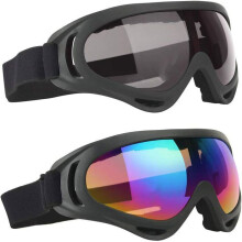 2 Pack Ski Goggles, Anti-Fog and Windproof Goggles for Men, UV 400 Protection and Anti-Glare Lens