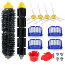 Kit accessoires robot aspirateur - PZCC - 4 brosses latérales - 4 filtres - 2 brosses rouleau principal