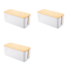 3X Cable Storage Box Power Socket Organizer Cable Tidy Storage Box Network Storage Bin Charger Wire Management -F