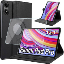 360 Grad drehbare, stoßfeste Tablet-Hülle für Redmi Pad Pro 12,1 Zoll, Schwarz