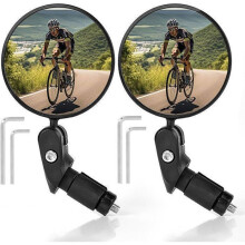Fahrrad-Rückspiegel, 2er-Pack, 360 verstellbarer konvexer Lenkerspiegel, linke Seite, Fahrradzubehör