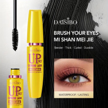 (black) 4D Waterproof Mascara Ultra Long-Lasting Liquid Fiber Formula with 360 Spiral Brush for All Skin Types Black Masacra