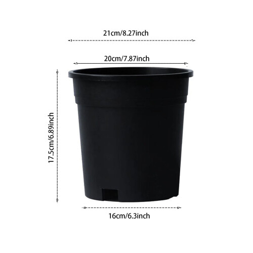 Pots de fleurs souples avec trous de drainage, noirs, taille unique 2