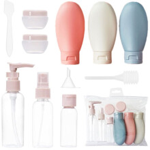 11-teiliges Reiseflaschen-Set, 30 ml, 50 ml, 60 ml, 80 ml nachfüllbare Kosmetikbehälter, Reisecremetiegel und Toilettenartikel