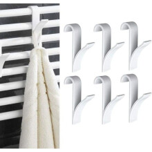 8 weiße Handtuchhaken aus Kunststoff für Heizkörper im Badezimmer, robuste Handtuchhalter, einfach zu montierende Clip-Haken für Heizkörper