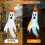 Αντιανεμικά φαντάσματα για το Halloween με καπέλα μάγισσας και φώτα LED4 4