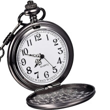 Montre de poche vintage Visland, montre de poche à quartz en acier inoxydable 14 avec galaxie sur la chaîne