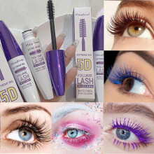 (Blue, 04) 5D Silk Fiber Mascara Waterproof Lengthening Thickening Mascara 3D Lash Extension Black 1 Count