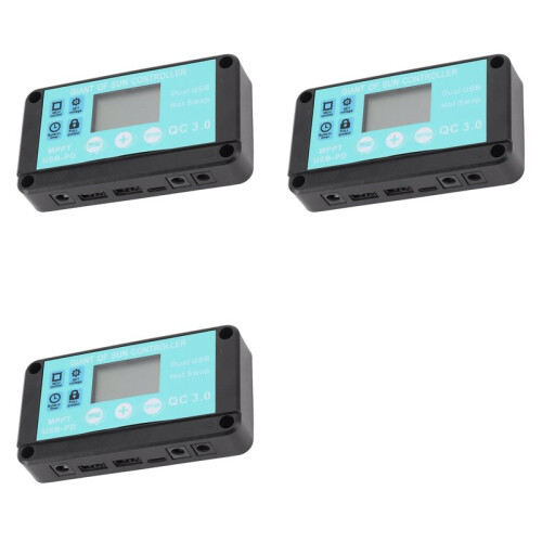 3X MPPT Solar Charge Controller Multiple Protection Solar Solar QC3.0 Controller with LCD Screen(10A)