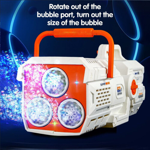 Bubble Machine Electric Automatic with Light 60-Hole Orange 2