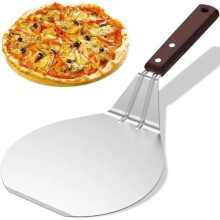 Pizzaschep 33 cm, roestvrijstalen spatel voor oven en barbecue, duurzaam handvat