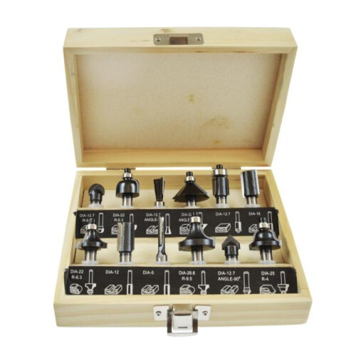 Holzfräser - AWTOOLS - 12er Set - Schaft 8 mm - Pack