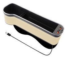 Portavasos para Relleno de Asiento de Coche con 7 Colores LED Cambiantes, Organizador de Almacenamiento para Ranuras de Coche con Cargador USB 2