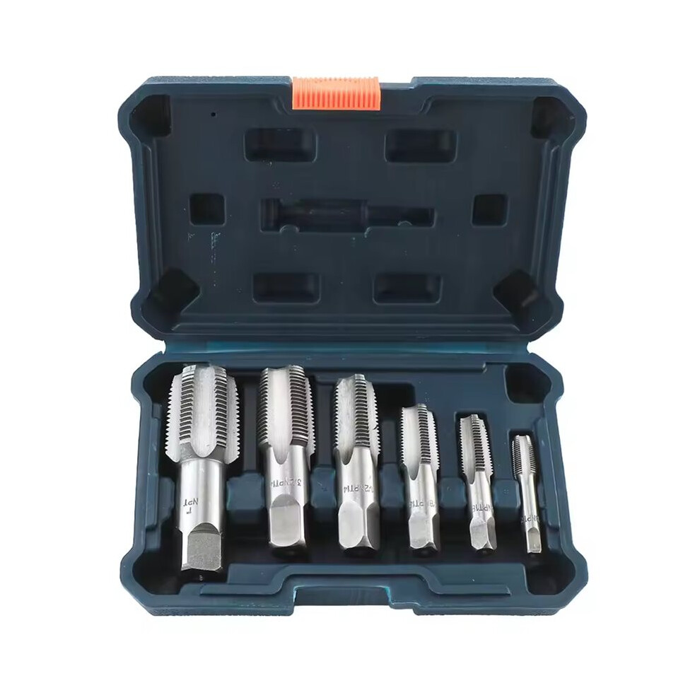 6-Piece Npt Pipe Tap Set Precise Steel Threading Tools For Woodworking For Clean Accurate Threads 6031978296052