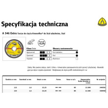 Disco de corte A 346 EXTRA D. 115 x 1,6 x 22,23 mm - Aluminio / Acero inoxidable / Metal - 340936 - Klingspor