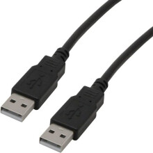 USB-Kabel Typ A (Stecker) auf Typ A (Stecker), 1 m, hohe Geschwindigkeit, schwarz, robust, Daten- und Ladekabel