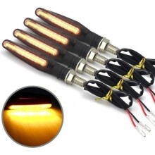 Universelle Motorradblinker, 12 gelbe LEDs, 12 V, schwarzes Gehäuse, helle Signalleuchten für den Straßenverkehr