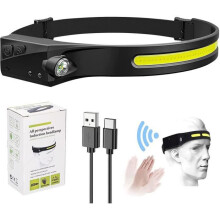 LED-Stirnlampe, wiederaufladbar per USB, wasserdicht, 6 Leuchtmodi, verstellbare Stirnlampe für Camping, Laufen und Outdoor-Aktivitäten