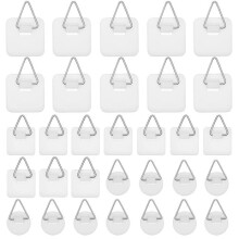Selbstklebende Rahmenhaken, 30er-Pack, weiß, kein Bohren erforderlich, hohe Tragkraft (über 1 kg) für glatte Wände und zur Organisation Ihre