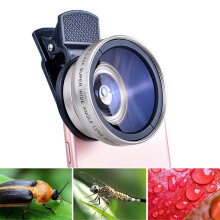 Obiettivo Herrnalise0.45X49UV super grandangolare e macro, kit 2 in 1 con clip, compatibile con iPhone e cellulari per vlogging.