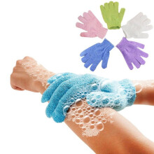 Set mit 5 Peeling-Handschuhen für Dusche, Spa, Massage und Körperpeeling, entfernt abgestorbene Hautschüppchen, sanft und langlebig