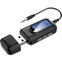 Bluetooth 5.0 Sender und Empfänger 3-in-1 mit LCD-Bildschirm, drahtloser Dual-Verbindung und 3,5-mm-Klinkenstecker-Adapter