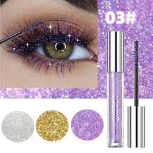 (Matches the image, 1#) Glitter Lash Mascara Diamond Mascara Thick Shiny Eyelash Curling Extension Makeup Waterproof Fast Dry Sequins