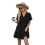 Women's solid color V-neck dress loose fit ruffled 6