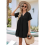 Women's solid color V-neck dress loose fit ruffled 8