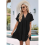 Women's solid color V-neck dress loose fit ruffled 7