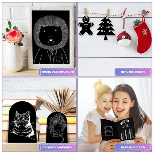 A4 Rainbow Scratch Paper, 50 Sheets for Scratch Art, Drawing, Engraving (5 Single Color) 2
