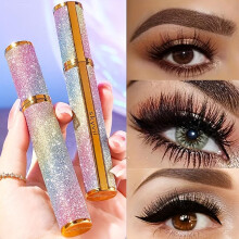 (Matches the image) Starry Sky Mascara Lengthening Volumizing Waterproof Sweat Proof Long Lasting Smudge Proof Curling Thick for Beginner
