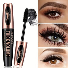 (Matches the image, 10ml) 8D Silk Fiber Lash Mascara Waterproof - Black Thick Curling Eyelash Extender 1Pc with Plant Squalene, Gift for Women