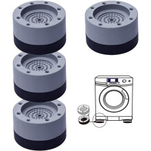 Almohadillas antivibración para patas de lavadora, 4 soportes de goma antideslizantes y amortiguadores para lavadora y secadora, reducen el