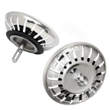 2 tapones para fregadero de cocina de 80 mm, de acero inoxidable 304, anticorrosión, para desagüe y drenaje del fregadero.