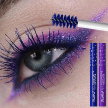(Matches the image, 2PCS) 2pcs Blue and Purple Mascara Set Waterproof Volumizing Lengthening Smudge-Proof Fine Brush Head Holiday Makeup